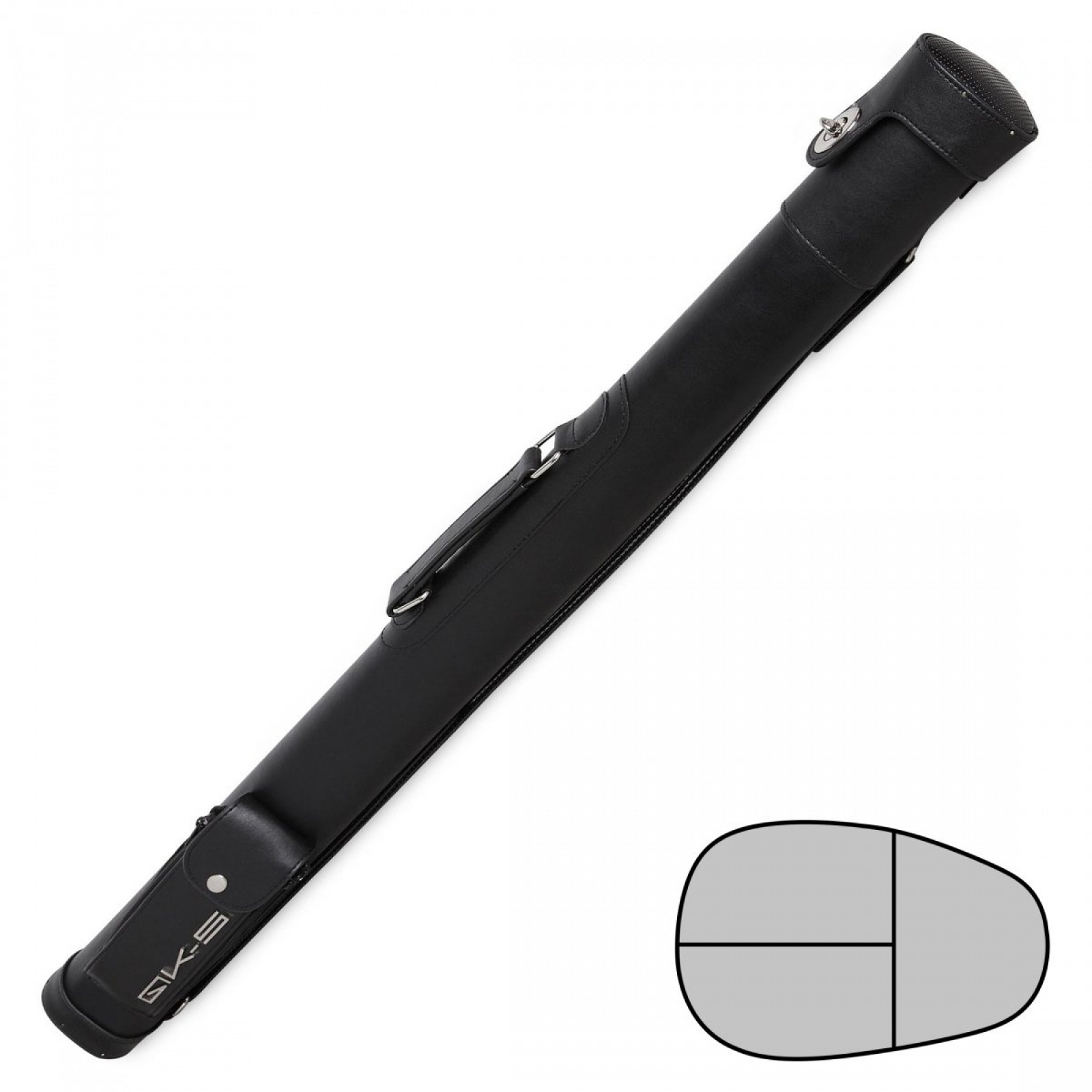 ТУБУС QK-S MUSKETEER 1X1 С ОТДЕЛЕНИЕМ ДЛЯ УДЛИНИТЕЛЯ МАТОВЫЙ ЧЕРНЫЙ