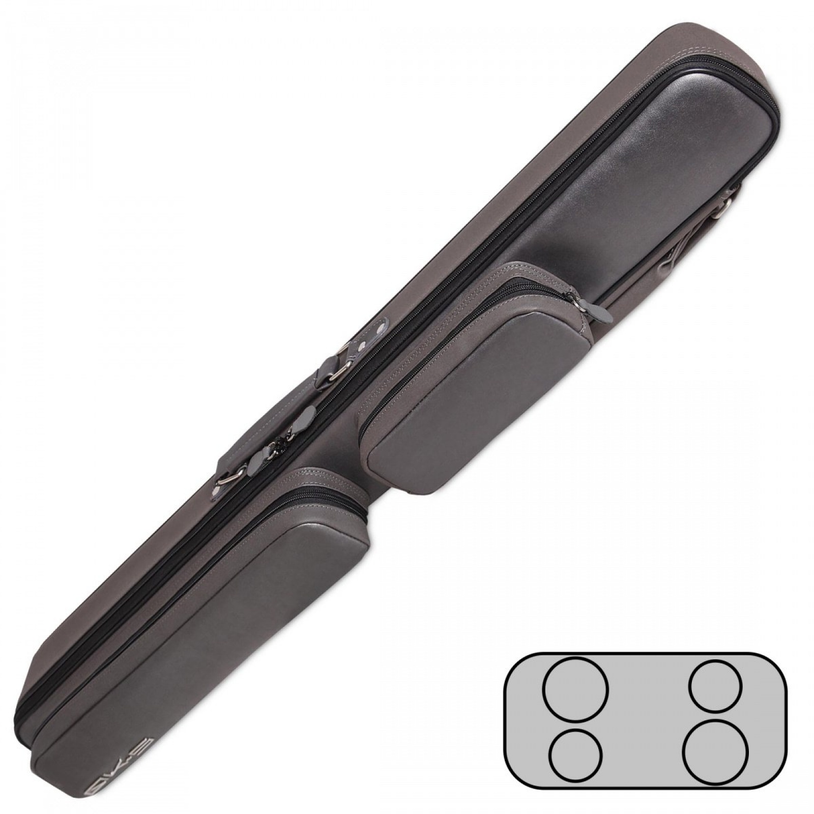 КЕЙС QK-S CAPTAIN 2X2 СЕРЫЙ МЕТАЛЛИК