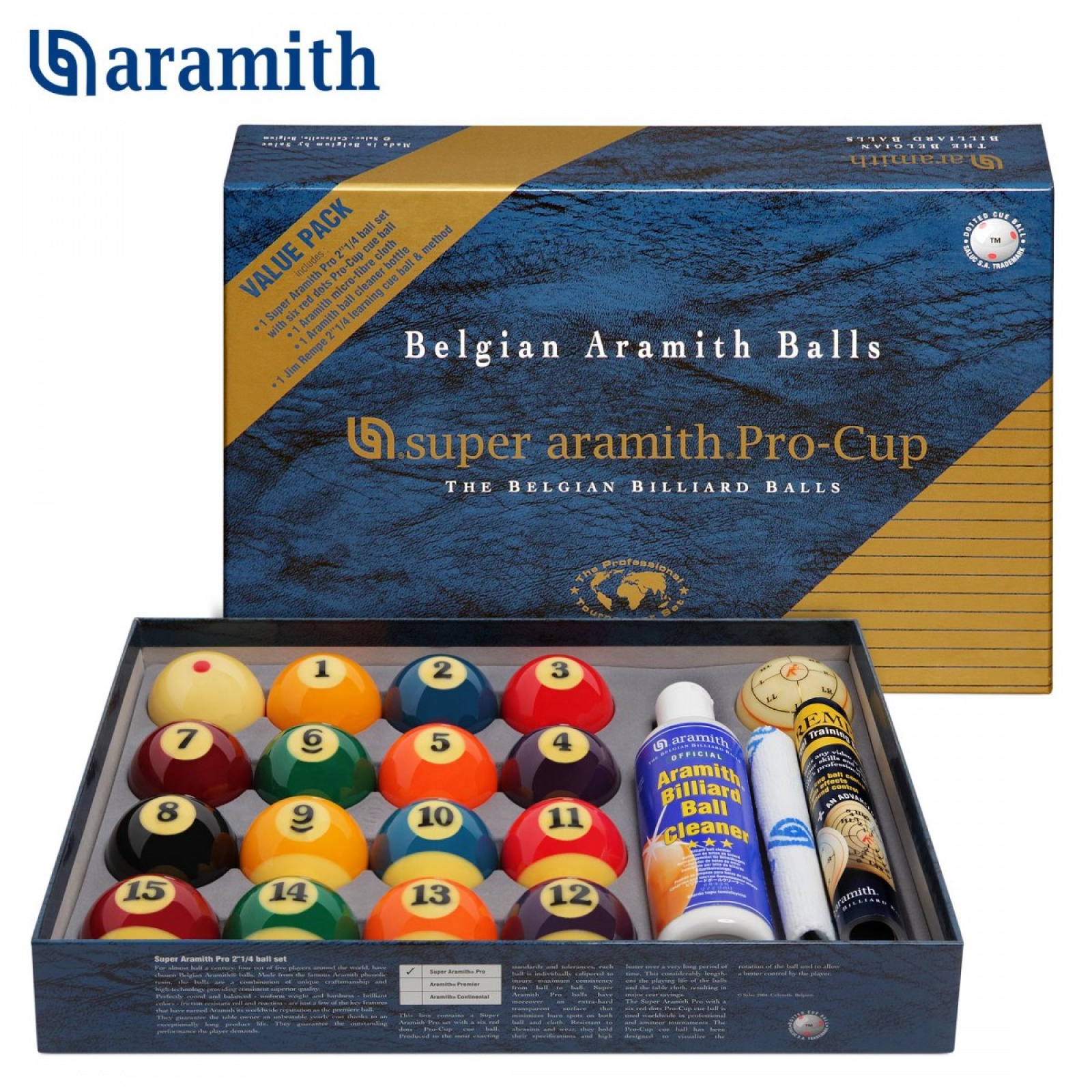 ШАРЫ SUPER ARAMITH PRO-CUP VALUE PACK POOL 57,2ММ