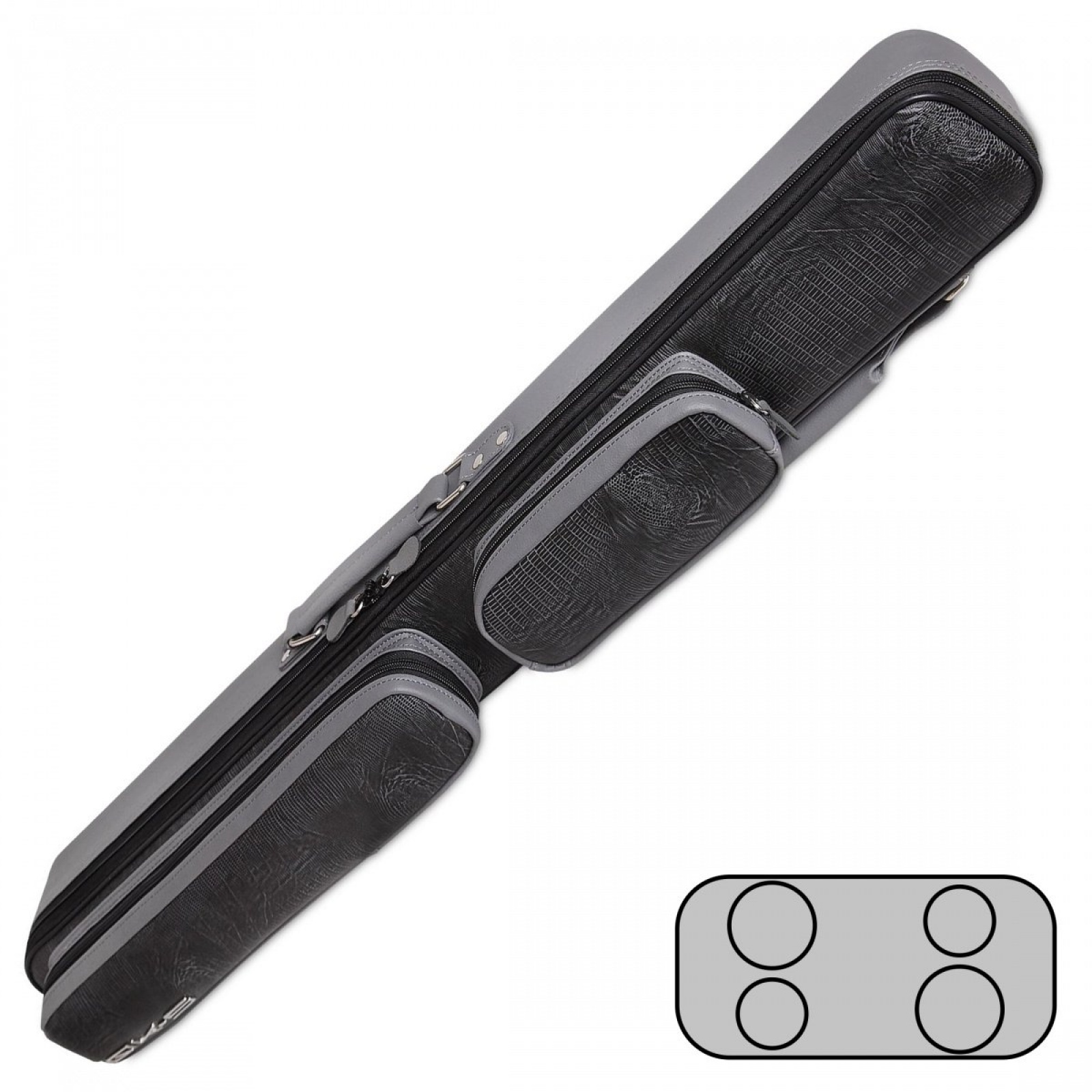 КЕЙС QK-S CAPTAIN 2X2 СЕРЫЙ АЛЛИГАТОР