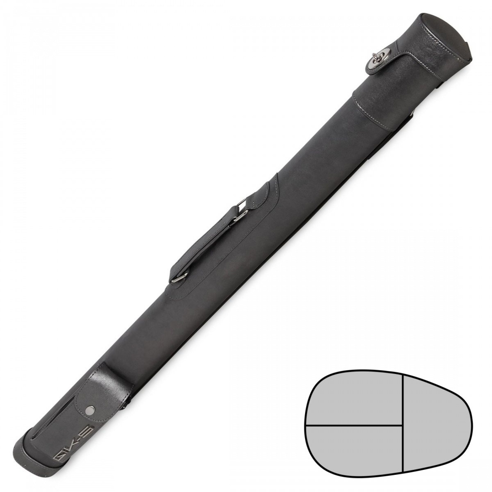 ТУБУС QK-S MUSKETEER 1X1 С ОТДЕЛЕНИЕМ ДЛЯ УДЛИНИТЕЛЯ СЕРЫЙ МЕТАЛЛИК