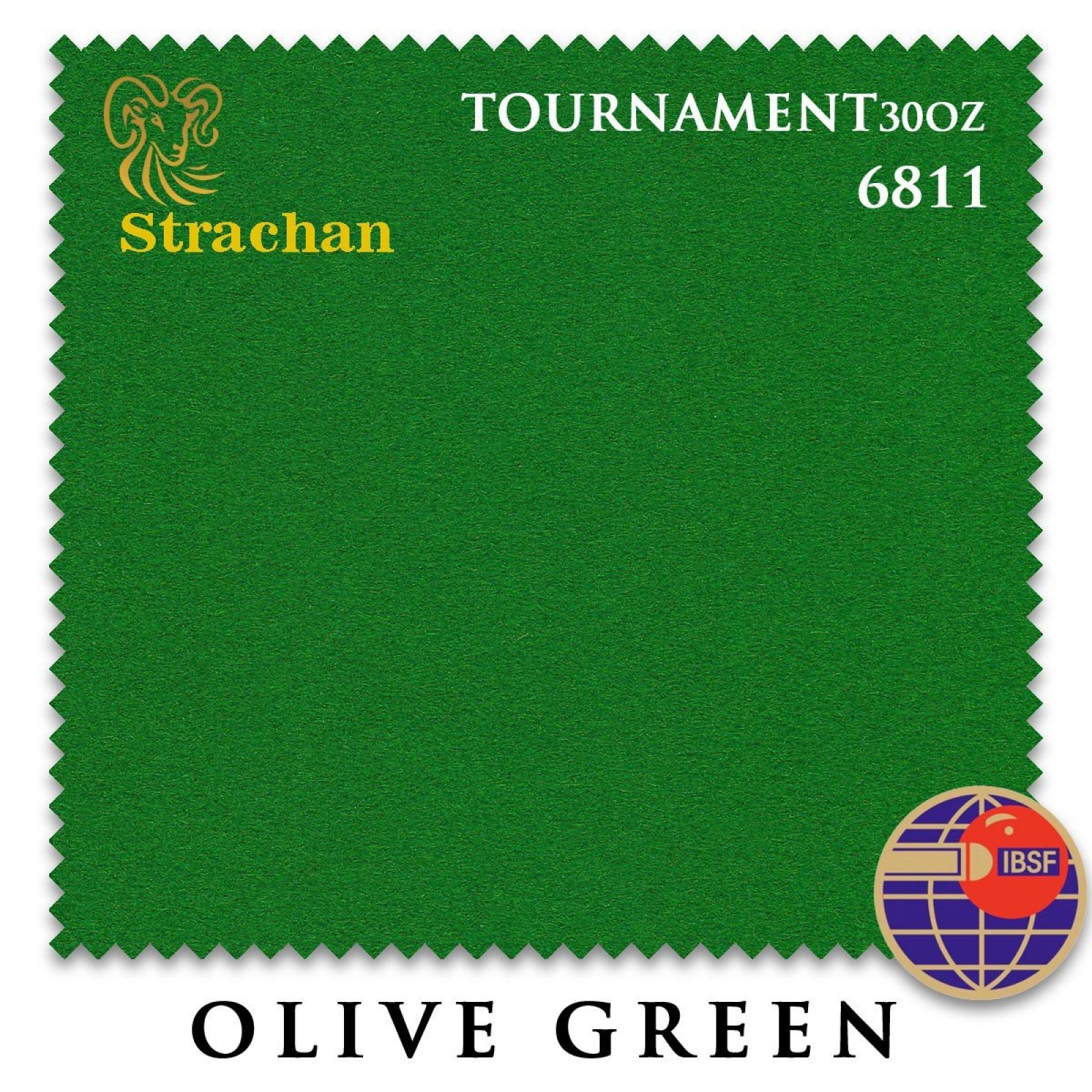 СУКНО STRACHAN SNOOKER 6811 TOURNAMENT 30OZ 193СМ OLIVE GREEN