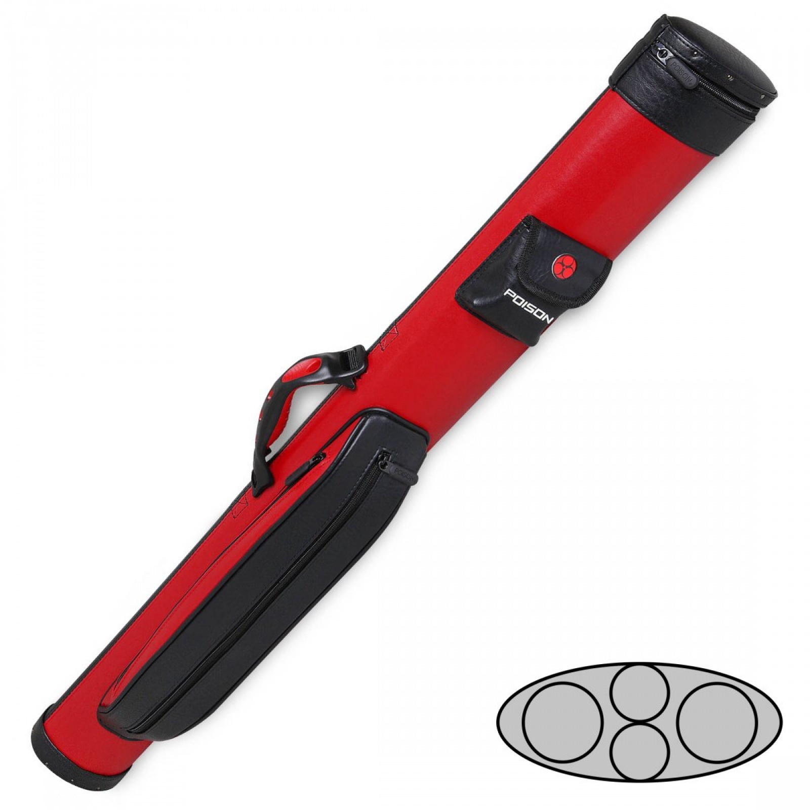 ТУБУС POISON ARMOR 2X2 КРАСНЫЙ/ЧЁРНЫЙ