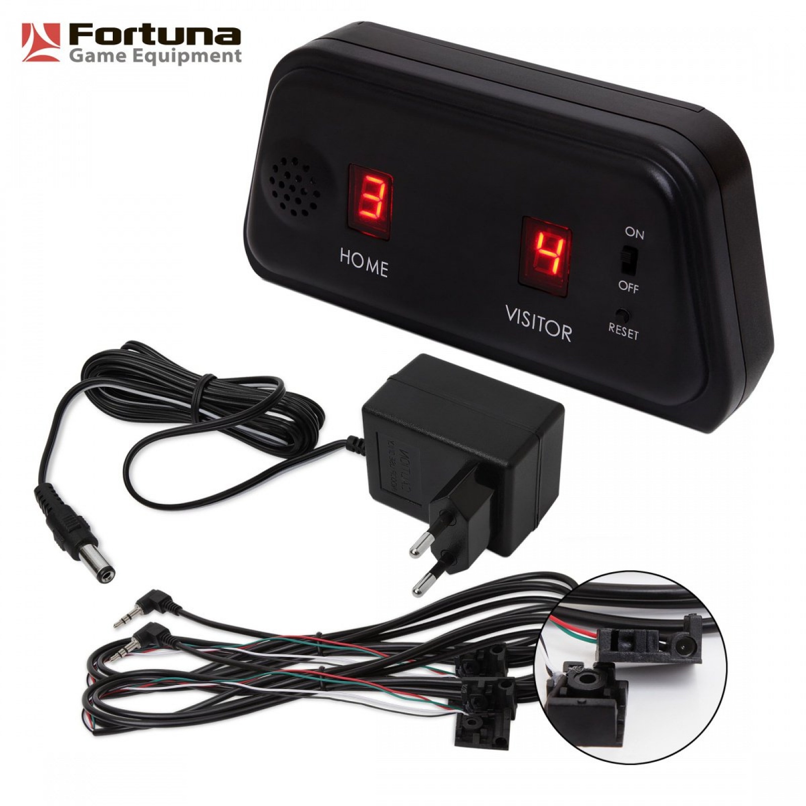 СИСТЕМА ПОДСЧЕТА ОЧКОВ FORTUNA 09159 СО ЗВУКОВЫМ СИГНАЛОМ ДЛЯ АЭРОХОККЕЯ 6В / 220В