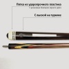 Кий А. Трегубенко из пламенного эбена с напряжённым запилом 8-ми лучевой цветок
