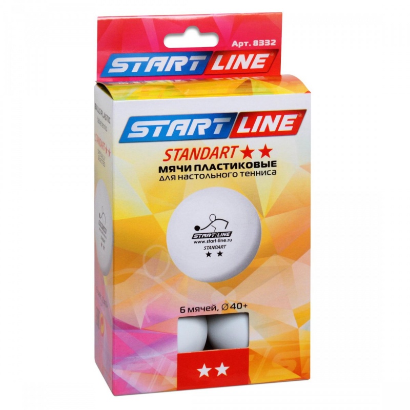 МЯЧИ ТЕННИСНЫЕ START LINE STANDART 2* 6ШТ БЕЛЫЕ