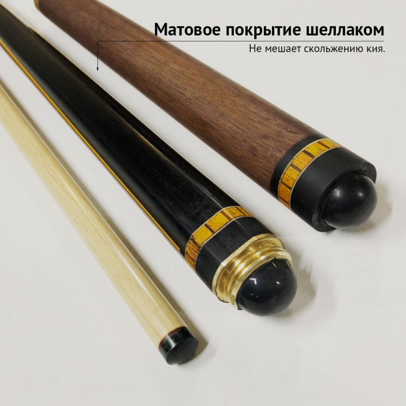 Имперский кий из чёрного американского ореха с запилом 8-ми лучевой цветок