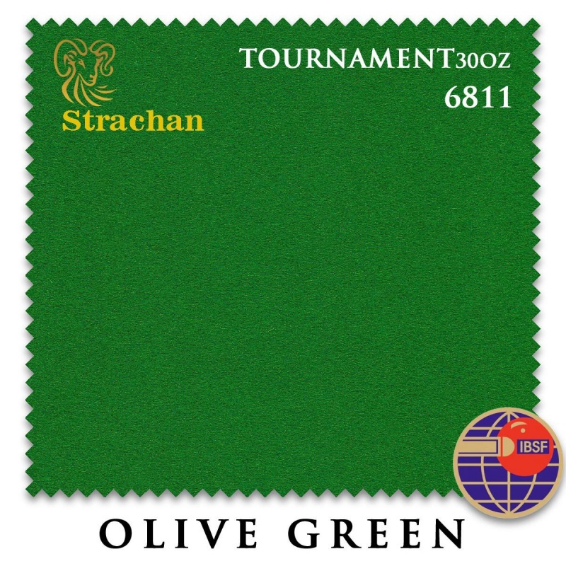 СУКНО STRACHAN SNOOKER 6811 TOURNAMENT 30OZ 193СМ OLIVE GREEN